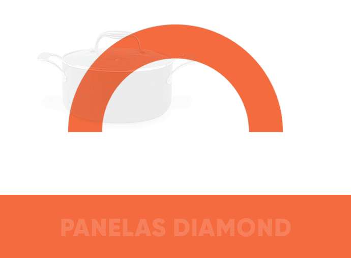 Conjuntos de panelas da Brinox com antiaderente Pro-Flon Premium e fundo de indução: panelas Diamond e Copper.
